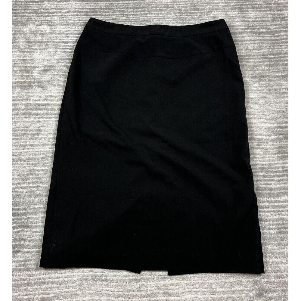 Worthington Skirt Womens 10 Black Midi Pencil Polyester Lined Back Zip‎